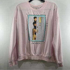 FRIENDS TV Show Pink Graphic Sweatshirt | Door Scene | Women’s Large (12–14)